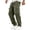 Army Green, variant on Straight Leg Pants for Men, Casual Multi-Pocket Workwear, Polyester Full-Length Trousers, 1 PC