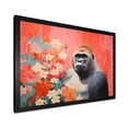 thumbnail image 2 of Designart "Blooms and Vibrance Gorilla Portrait" Animals Framed Wall Art Decor - Modern Black Gorilla Living Room Framed Canvas Art, 2 of 6