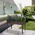 thumbnail image 2 of LuxenHome 39.57" W Brown Metal Rectangular Raised Garden Planter, 2 of 9