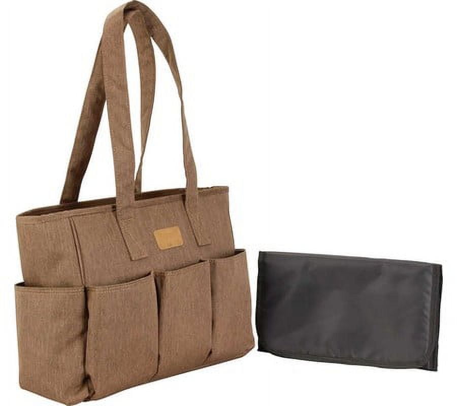 Kalencom Nola Tote Diaper Bag with Changing Pad & Stroller Straps, Toffee