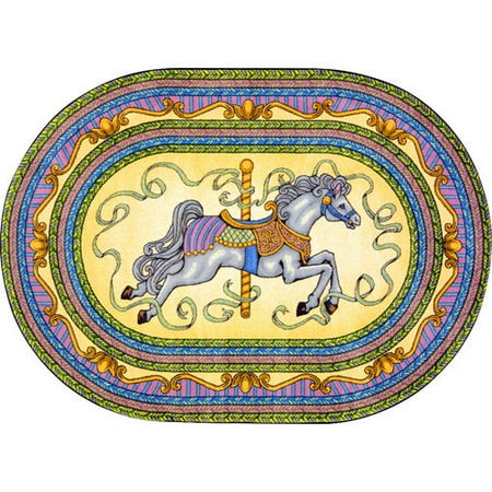 Joy Carpets Carousel Yellow Area Rug