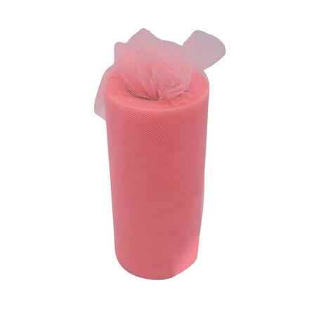 

Tulle Table Skirt With 1m Elastic Band 1 Roll Of Polyester Mesh Gauze Table Skirt Cloth For Birthday Party Christmas Halloween Wedding Decoration-Peach Pink A-22m