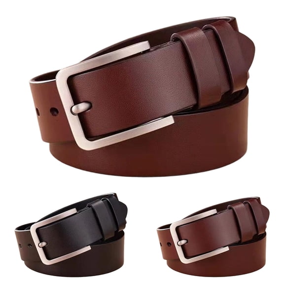 Fancifize Faux Leather Coffee Belts for Men Classic Pin Buckle Solid Color Waistband Belt for Pants Gift Long 47.24''