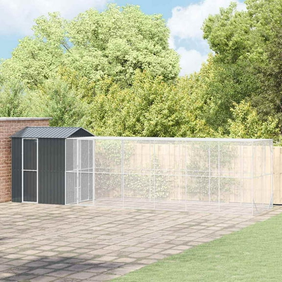 vidaXL Bird Cage Anthracite 824 x 208 x 247 cm Galvanized steel