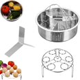 thumbnail image 1 of Steamer Basket Rack, Vegetable Steamer Basket, Steam Rack Set, Steamer Rack, Pressure Steamer Rack, for Vegetables, Desserts, Eggs, Meats, 1 of 3