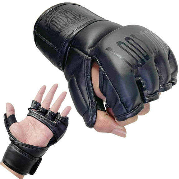 MMA Gloves for Men & Women Grappling UFC Training & Sparring, Martial Arts Punching Bag Gloves with Open Palms Kickboxing Gloves, Muay Thai, MMA
