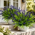 thumbnail image 2 of 12 Pcs Artificial Plants Outdoor, 17.7" Tall Artificial Faux Flowers Outdoor Fake Plants UV Resistant, Lifelike Fake Flowers Plastic Greenery for Porch Garden Patio Decor, 2 of 6