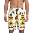 thumbnail image 3 of Lsque Sunflower Gnome Mens Sleep Pajama Shorts,Short Pajama Pants, Cotton Ultra-Soft Knit-Medium, 3 of 9