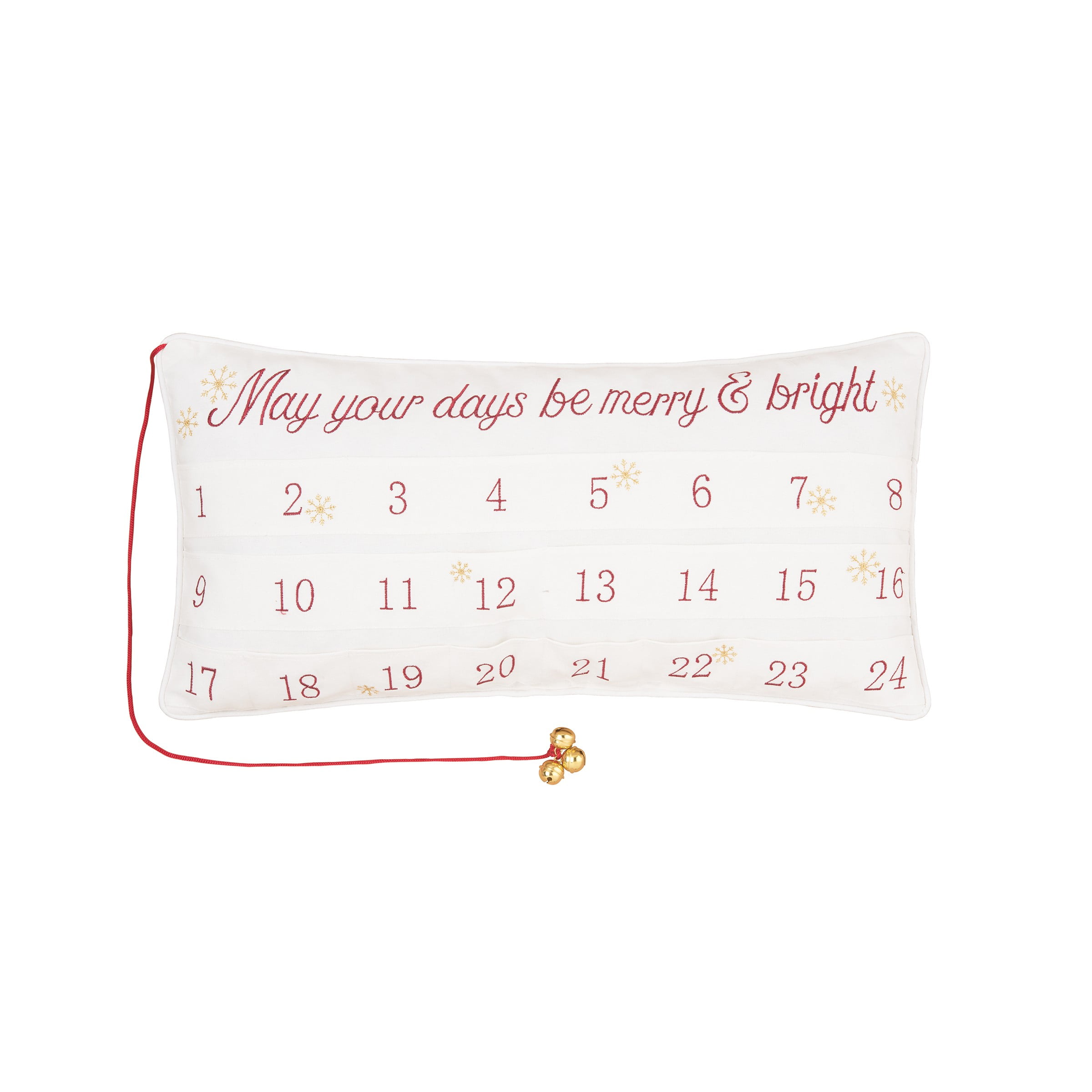 12" x 24" Merry & Bright Advent Embroidered Throw Pillow - Walmart.com