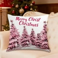 thumbnail image 6 of Darzheoy Pink Christmas Pillow Cover with Santa Snowman Tree Print for Home Bedroom Decorative Cushion Holiday Decor, 6 of 6