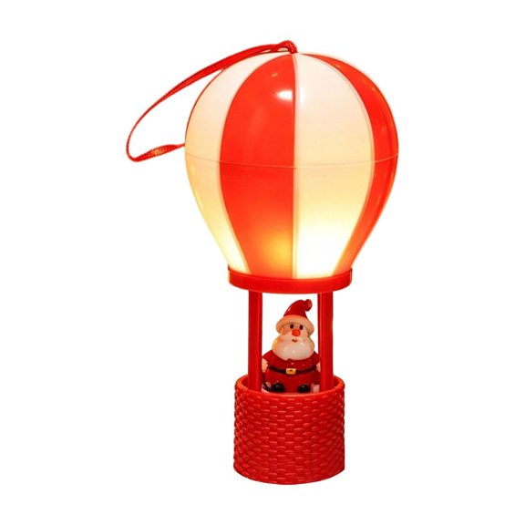 Luminous Hot Air Balloon Ornament, Plastic Christmas Decoration, Battery-Operated Glowing Design, for Tabletop Tree Party Holiday Display