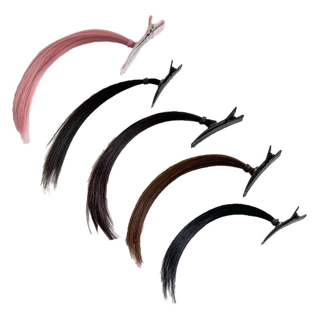 Klip Rambut Lucu dan Bodoh, Set 5pcs, Rambut Palsu Anime Wanita, Klip Duckbill Kecil, Klip Jalinan, Baju Rambut Sisi,