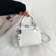 thumbnail image 3 of Bolso de mano de PU sólido con patrón de lichi, ligero y lujoso, de alta calidad, decorado con chapa de metal, para mujer, 3 of 5