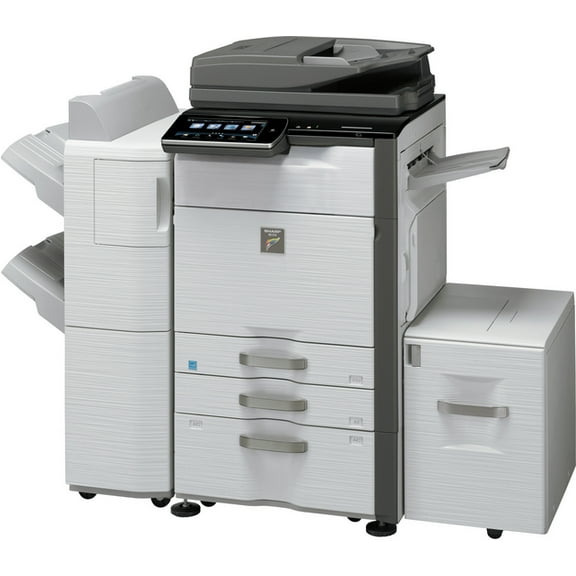 Restored Sharp MX-5141N Tabloid-Size Color Laser Multifunction Copier – 51ppm, Copy, Print, Scan, Duplex, Network, 2 Trays, Cabinet (Refurbished)