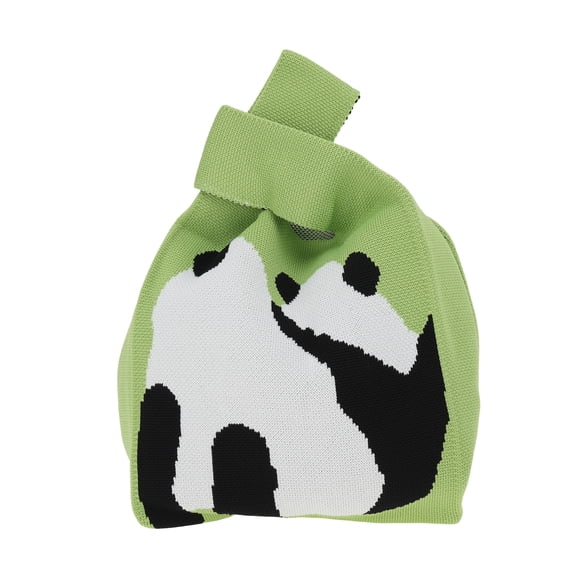 Unique Bargains 1 Pc Knitted Wrist Bag Portable Animal Pattern Gift Bag Green
