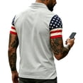 thumbnail image 3 of Homeyce Men's Independence Day Golf Shirts 250 Years Of Liberty Short Sleeve Polo Shirts Usa Flag Print 4th Of July Polo Shirt Buttoned Patriotic Outfit,Gray S, 3 of 4