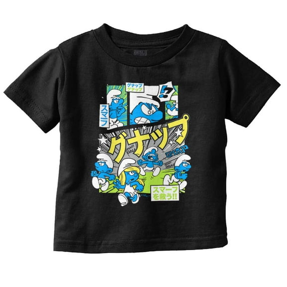 The Smurfs Gnap Attack Comic Book Toddler Boy Girl T Shirt Infant Toddler Brisco Brands 6M