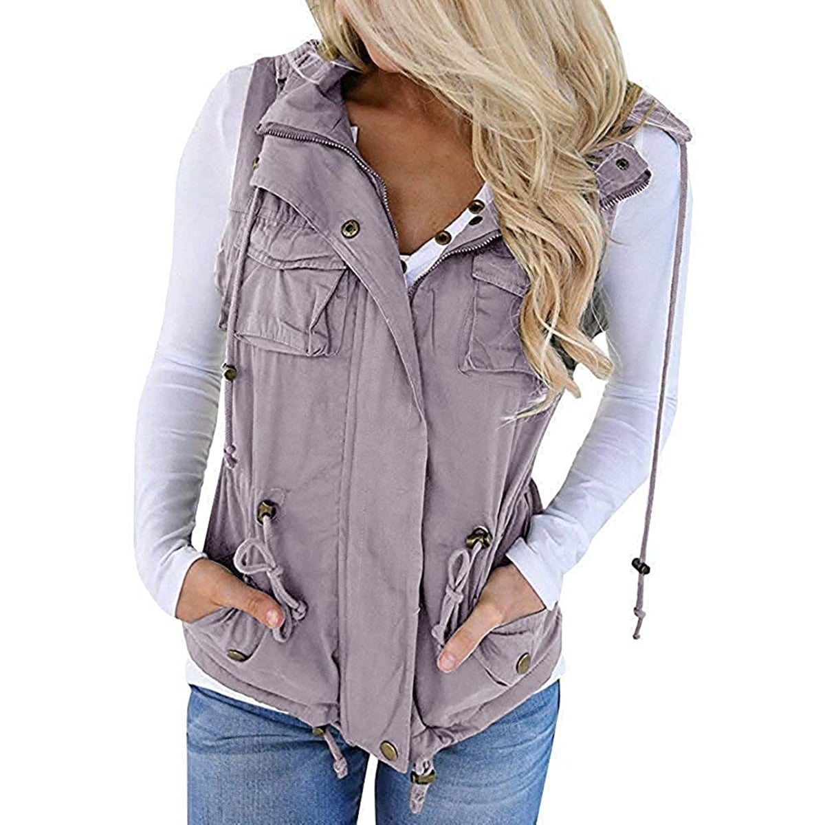 Lovaru Womens Military Anorak Sleeveless Vest with Pockets Walmart