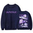 thumbnail image 1 of KPop Demon Hunters Huntrix 2025 Cartoon Movie Crewneck Long Sleeve Streetwear Men Women Sweatshirts -Backside Printed Pattern#Navy XL, 1 of 2