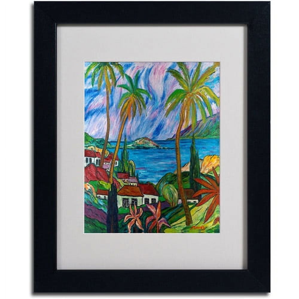 Trademark Fine Art "Tropical Paradise" Canvas Art by Manor Shadian, Black Frame