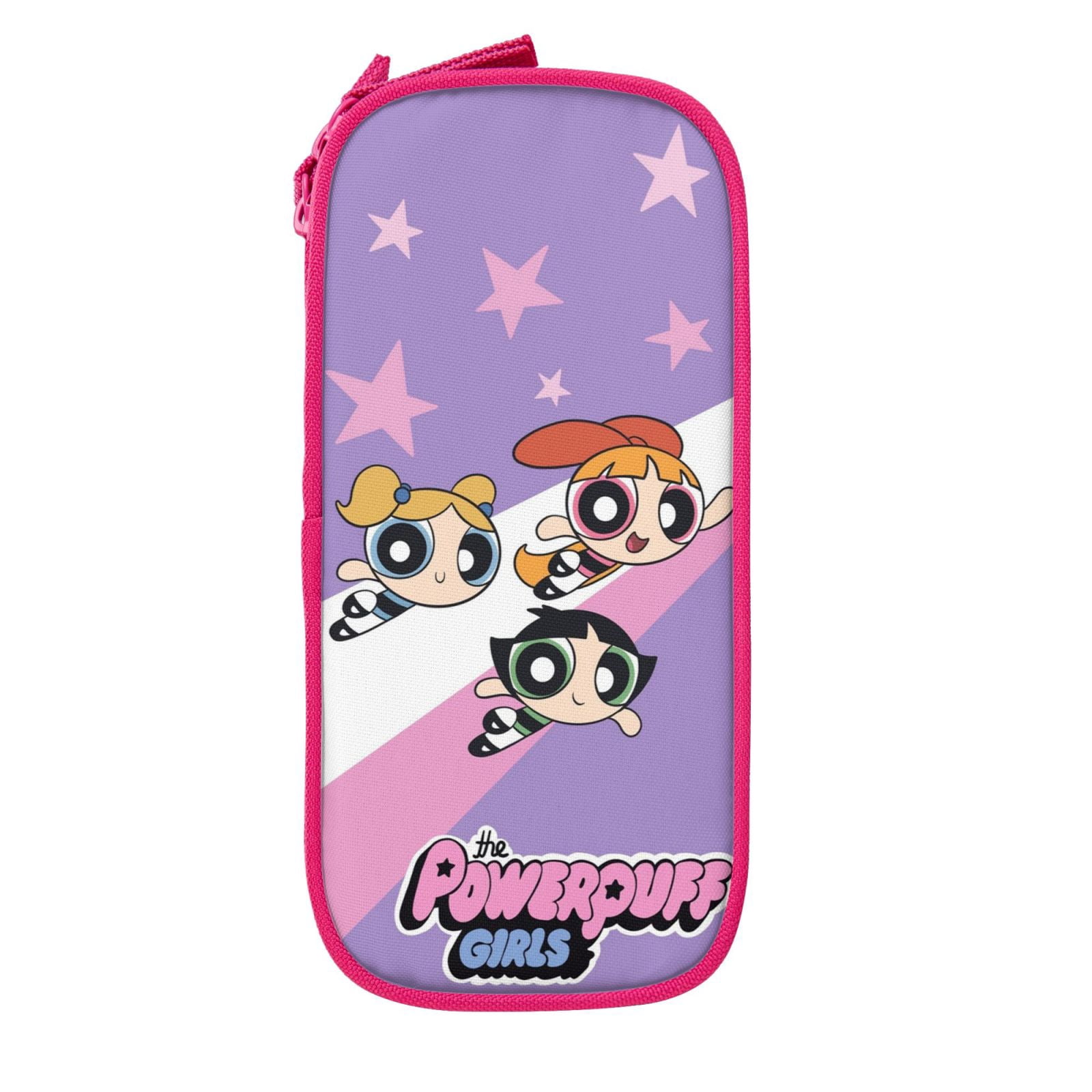 The Powerpuff Gi-rls Pencil Case Large Capacity Pencil Pouch Pen Bag Office Stationery Organizer Travel Makeup Bag Pink