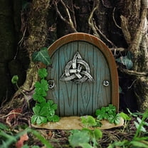 Fairy Door and Window Set for Tree Trunk, Miniature Outdoor Fairy Garden Decor, Enchanted Tiny House Door,Whimsical Lawn Ornament, Magic Fairy Tale Gift for Kids,Handcrafted Mini Fairy Door Sculpture