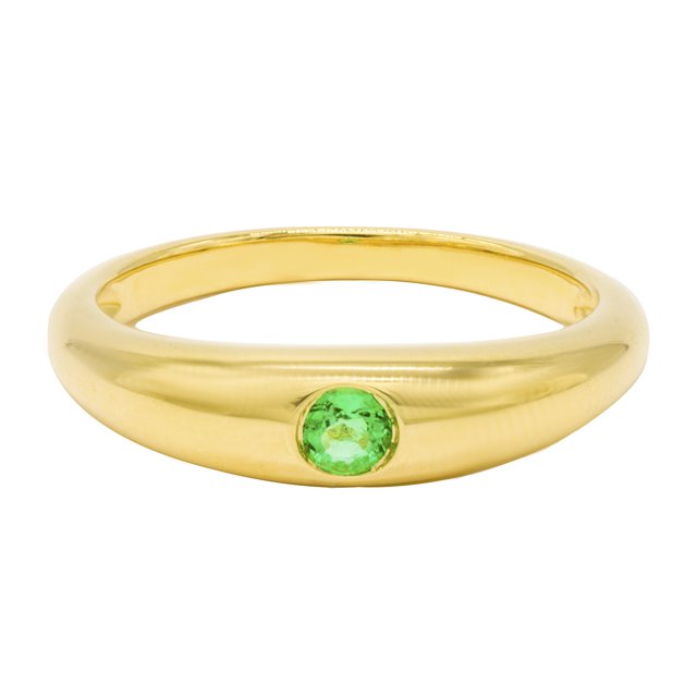 Anillo de Oro de 14K TIMESQUARE con Esmeralda Central #6.5 12893EMR4YRA1M