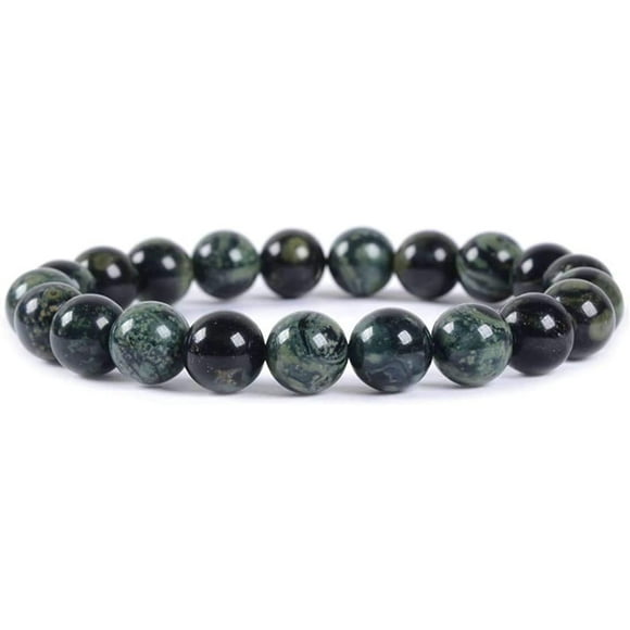 Natural Kambaba Jasper Gemstone 8mm Round Beads Stretch Bracelet 7 Inch Unisex