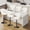 White, variant on Bar Stools Set of 6, Adjustable Swivel Bar Chairs with 360° Rotation, Padded Counter Stools with Back and Footrest for Kitchen Island, Bistro, Cafe, and Home Use Black