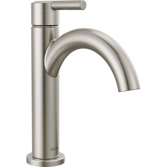 Delta Faucet Nicoli Single Hole Bathroom Faucet Brushed Nickel, Single Handle Bathroom Faucet, Drain Assembly, Stainless 15749LF-SS
