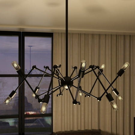 Arm Chandelier VONN Lighting VMC31300BL Rana 39-inch Industrial Multi-Pivoting-Arm Chandelier with LED Filament Bulbs ()