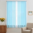 thumbnail image 3 of Aqua White Stripe Sheer Curtains 63 Inches Long, Modern Rustic Vertical Striped Light Filering Curtains, Breathable Simi Curtain Privacy Drapes for Living Room Bedroom Lightweight Window Treatment, 3 of 9