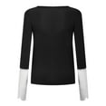 thumbnail image 5 of Fgnfyis Women's Long Sleeve T-Shirt Soft Casual Loose Fit Pocket Detail Flip Hem Comfortable Basic Top for Everyday Wear Black XXL, 5 of 5
