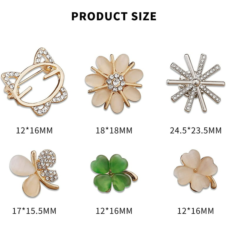 Sureio 80 Sets Brooch Pin Assorted Instant Buttons Jean Buttons Pins Mini Pins Shirt Brooch Buttons Small Safety Lapel Pins for Women Clothes Jeans Coat