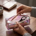 thumbnail image 4 of romoty Holographic Clear Pencil Case, Orange Iridescent Zipper Stationery Pouch Portable Cosmetic Makeup Bag for Desk Office Adults, 4 of 7
