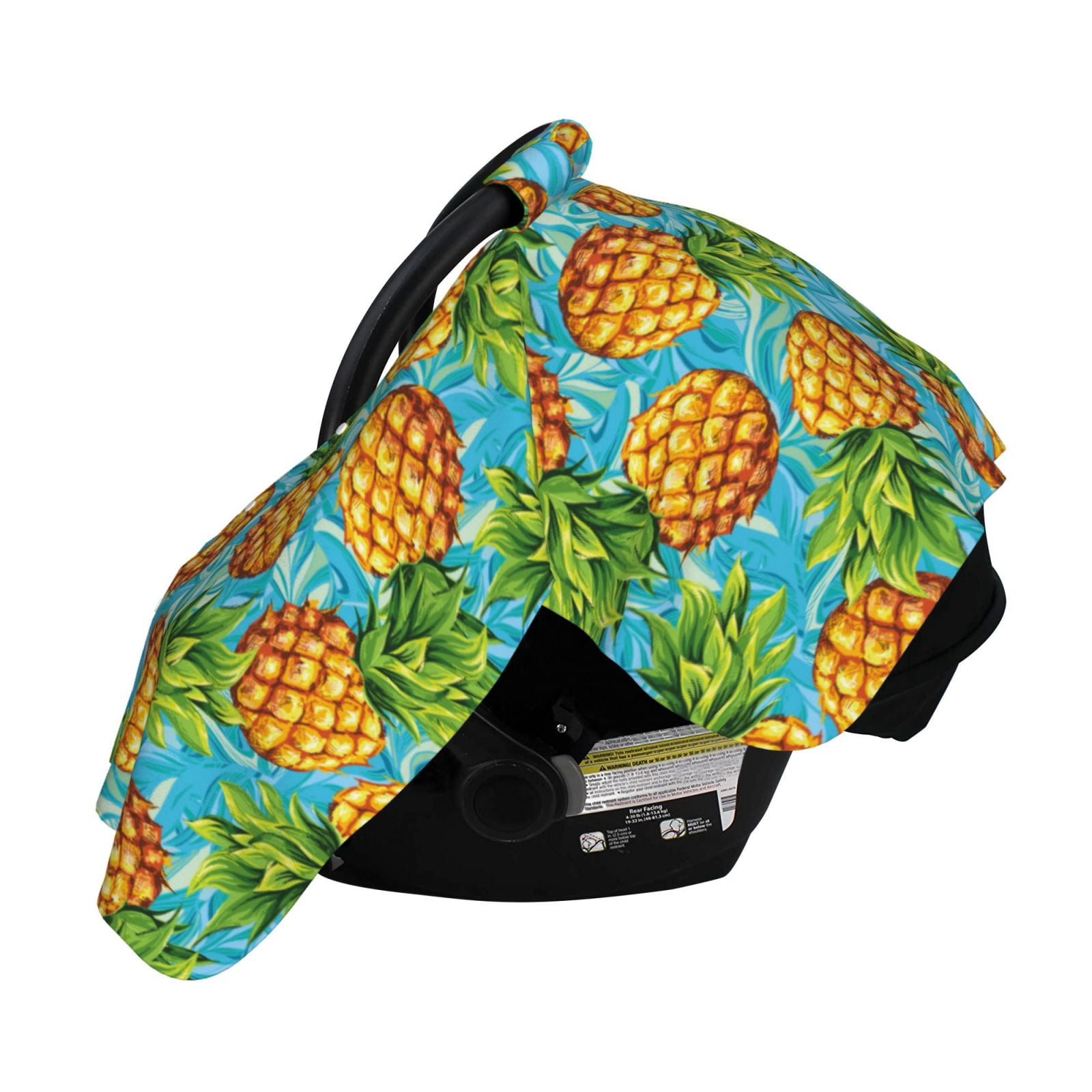Naloa Pineapple Baby Car Seat Cover, Breathable Baby Carrier Cover, Multiuse Baby Carrier Cover & Nursing Breastfeeding Cover