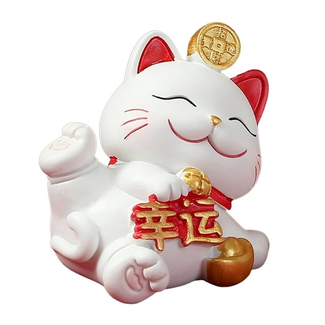 veasfak Cat Figurine Car Dashboard Decor for Centerpiece Table Spring Festival A