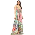 thumbnail image 5 of Sakkas Lizi Womens Maxi High-low Halter Handkerchief Long Dress Beach Party - TM208-Multi - One Size, 5 of 5