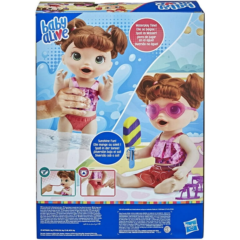 Baby Alive Sunshine Snacks Doll, Eats and Poops, Summer-Themed Waterplay  Baby Doll, Ice Pop Mold, Toy for Kids Ages 3 and Up, Brown Hair