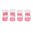 thumbnail image 2 of Zapatos para pies de mascotas, botas protectoras de pata de perro cálidas de invierno con cierre de gancho para exteriores, color rosa NO. 4, 2 of 8