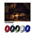 thumbnail image 3 of Gustave 10 Pack Silicone Wedding Ring for Men, Flexible Rubber Engagement Band Camouflage Rings (Size #9), 3 of 7
