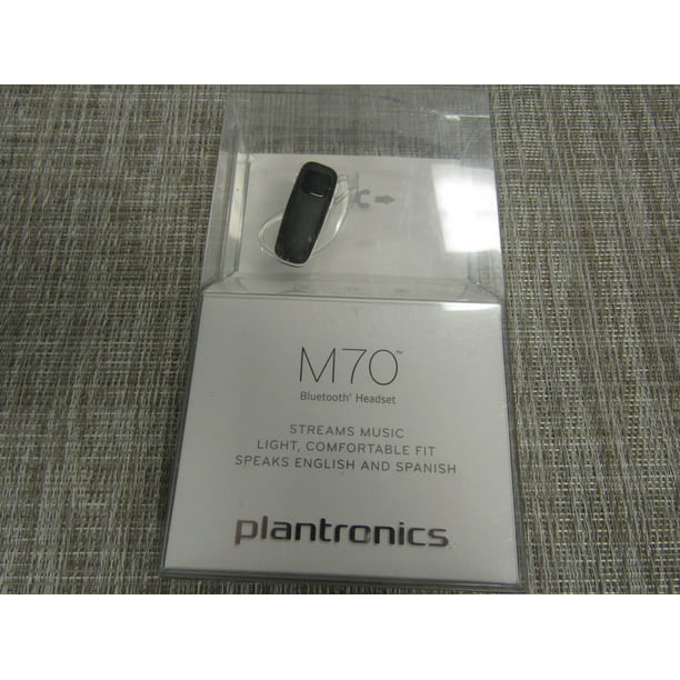 Kwik opleiding voordelig Plantronics M70 Bluetooth Headset Stream Music, Light and comfortable Fit,  Speaks English and Spanish - Walmart.com