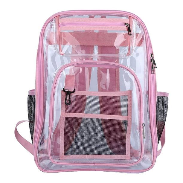 Mochi transparente, resistente, resistente al agua, portátil, duradera, , con cremallera bidireccional de para deportes Rosado Colco Mochila transparente