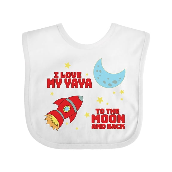 Inktastic I Love My Yaya to the Moon and Back Boys or Girls Baby Bib
