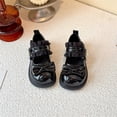thumbnail image 2 of FSYBOA Girls Dress Shoes Size 12(Little Kids), Non Slip Hook and Loop Strap Princess Soft Soled Kids School Uniform Shoes Black, 2 of 5