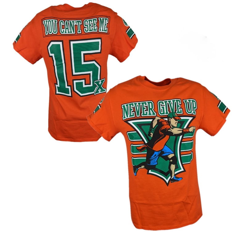 WWE John Cena Mens Orange 15x Outfit: Costume Hat, T-shirt