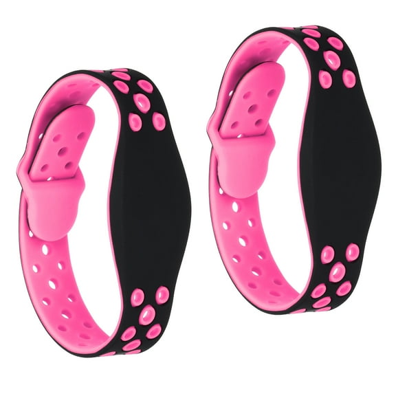 Uxcell RFID Silicone Wristbands 2 Pack 13.56MHZ Smart IC Card Bracelet Waterproof ID Wrist Bands Access Control Pink