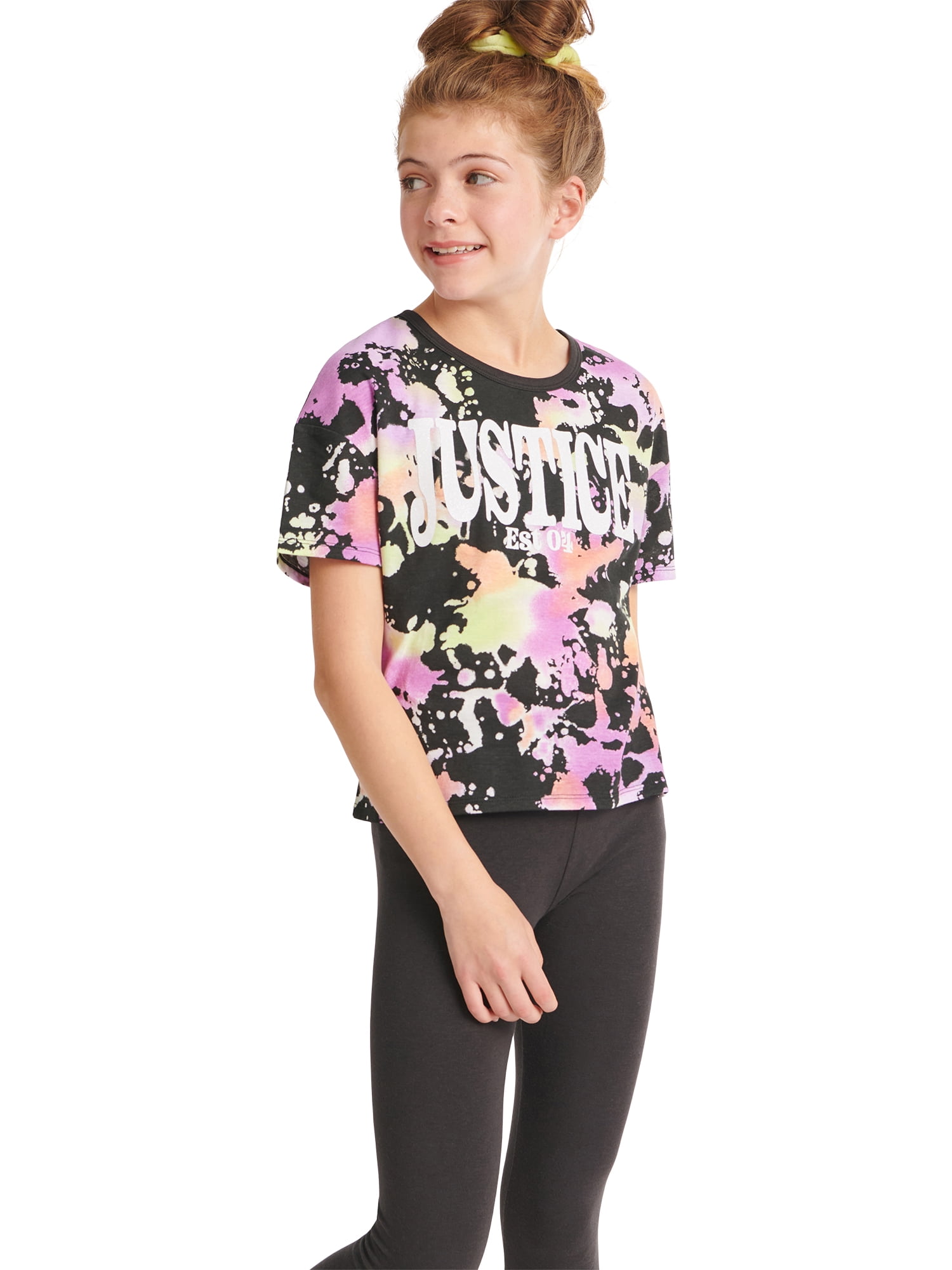 Justice Girls Everyday Faves Short Sleeve Graphic Logo Tee, Sizes 5-18 & Plus