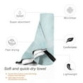 thumbnail image 3 of YFYANG Adult Microfiber Portable Travel Towel, Green Ocean Pattern Quick Dry Towel with Hiking Buckle PVC Pouch, 16" x 31.5", 3 of 6