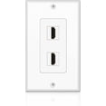 thumbnail image 1 of TNP HDMI Wall Plate (2 Port, White) HDMI Face Plate Socket Insert Jack Outlet Panel Mount Support 4K 60Hz HDR ARC/eARC, 1 of 5
